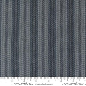 Farmhouse Flannels III Graphite Gray Blanket Stripe Yardage by Primitive Gatherings for Moda Fabrics, 49275 15F Sold by the Yard, Cotton