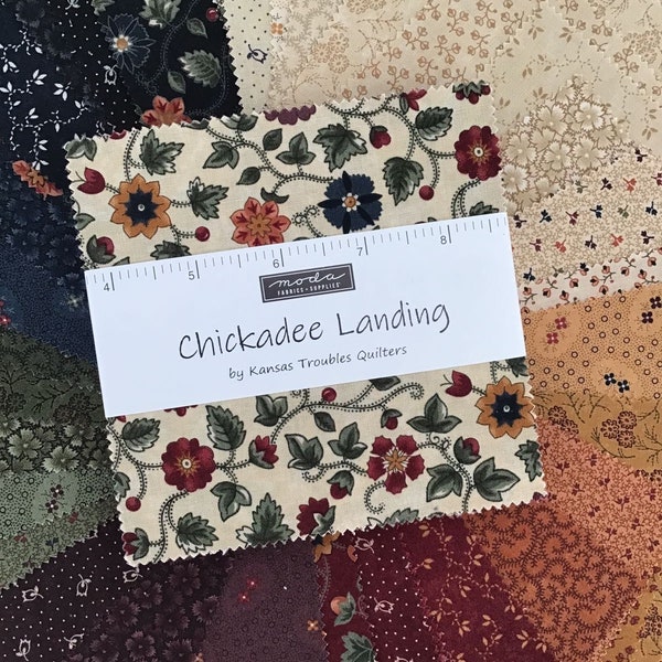 Chickadee Landing Charm Pack by Kansas Troubles Quilters for Moda Fabrics, (42) 5" Precut Cotton Quilt Squares, (34) Different Prints