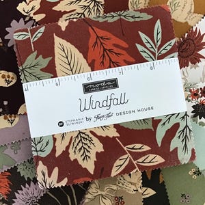 Windfall Charm Pack by Fancy That Design House for Moda Fabrics, (42) 5" Precut Cotton Quilt Squares, (39) Autumn Prints