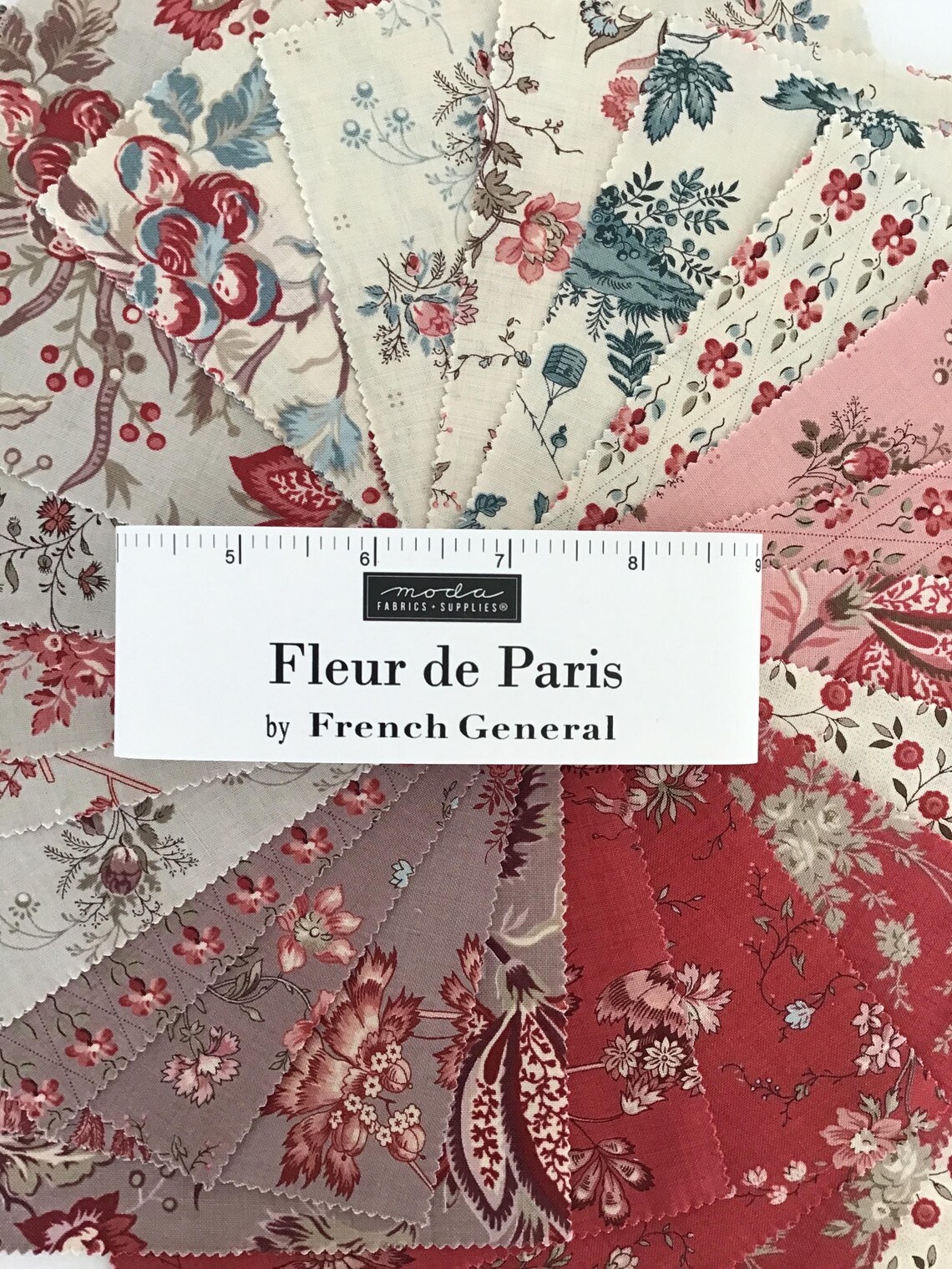 Fleur De Paris Jelly Roll by French General for Moda Fabrics, (40) 2 1/ ...