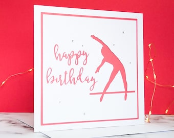 Handmade Gymnastics Silhouette Card | Tkatchev | Uneven Bars | Artistic Gymnast