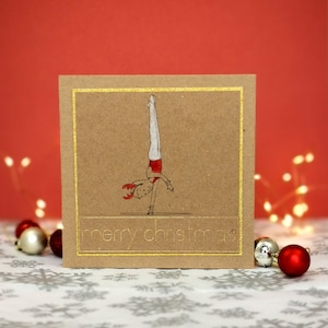 Carte de Noël Kraft Boys Gymnastics faite à la main | Haute barre | Gymnaste artistique masculin | Œuvre originale