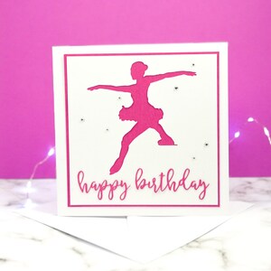 Handgemachte Figur Skater Toe Jump Silhouette Große Quadrat Geburtstagskarte | Die Bright Edition | Original Illustrationen von Caity-Lou Studios