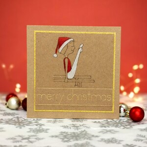 Handgemachte Kraft Jungen Gymnastik Weihnachtskarte | P-Bars | Herren Künstlerische Turner | Original-Kunstwerk