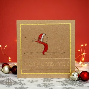 Handgemachte Kraft Mädchen Gymnastik Weihnachtskarte | Spagat Tanz | Damen Turnerin, Tanz | Original Kunstwerk