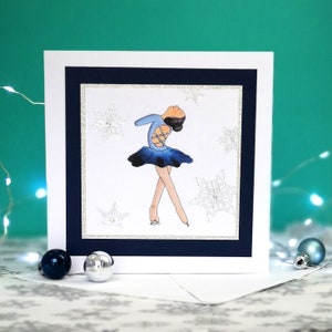 Handgemachte Eiskunstlauf große Geburtstagskarte | Notecard | Original-Illustration | Eisläufer | Lily the Figure Skater von Caity-Lou Studios