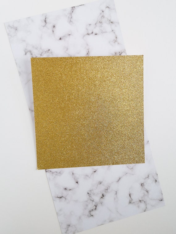12 x 12 inch Premium Recycled Low Shed Gold Glitter Cardstock | 305 x 305 mm | Caity-Lou Supplies | 1, 5 or 10 Sheets per pack