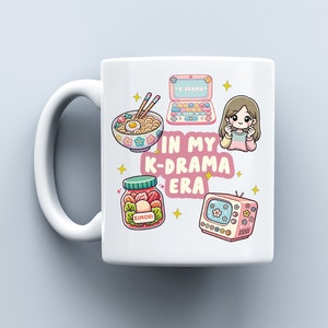 かわいい韓国テーマのマグカップ、韓国マグカップ、kドラマ300mlコーヒーマグ、コーヒーカップ、感謝の贈り物、自分へのメモマグ、友人への贈り物