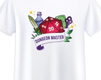 Dungeon Master shirt | Dungeons and Dragons tee | Gift for Him | Graphic Tees | Gaming Gifts | Geeky Gifts| Dnd T Shirt | D20 dice shirt