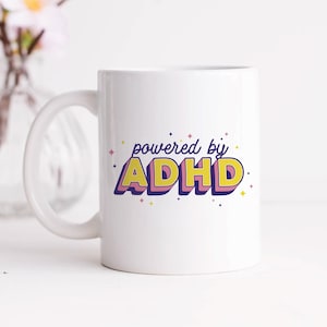 Powered by ADHD Mug | ADHD Mug | ADHD Meme Mug | Coffee Mug | Tea Mug