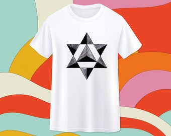 Geometric Shape T shirt | Black and White T shirt | Adult T shirt | geometric design | geometric drawing | geometric art