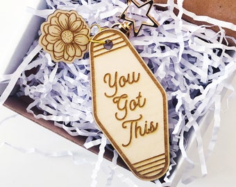 You Got This Wood keychain | inspirational gift | you got this keyring | engraved wood keychain | motivational keyring