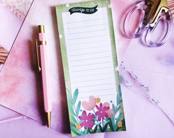 To Do List Notepad | Green Notepad | Flower Notepad | Stationary | Handmade Notepad | To Do List Memo Pad | Green Memo Pad