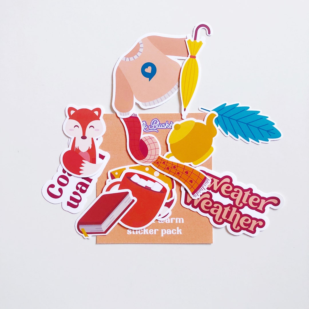 Cozy & Warm Stickers | Sweater Weather Sticker Pack | Phone Sticker ...