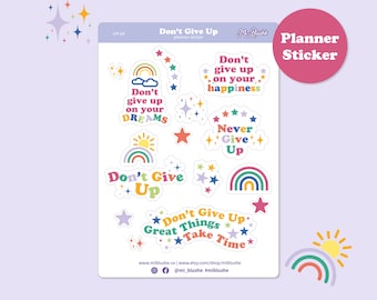 Don't Give Up Sticker | Planner Sticker | Encouraging Sticker | Don't Give Up Planner Sticker | Bullet Journaling Stickers