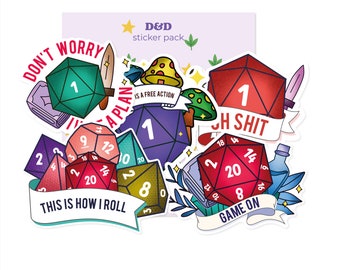 DND Stickers | D&D Sticker Pack | Vinyl Sticker | Phone Sticker | Laptop Sticker | Water Resistant Sticker