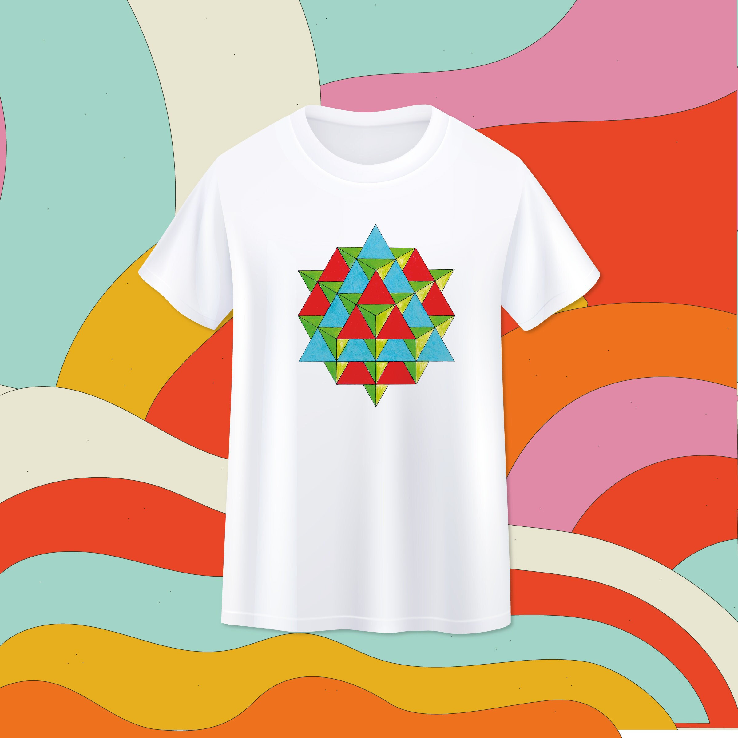 Geometric Shape T Shirt | Colorful T Shirt | Adult T Shirt