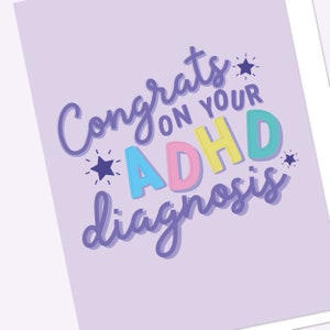 Gefeliciteerd met uw ADHD-diagnose wenskaart | ADHD-kaart | ADHD-wenskaart | Gefeliciteerd wenskaart