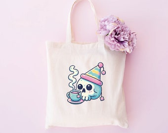 Skull Tote Bag | Halloween Tote Bag | Halloween theme tote bag | cute skull bag | Eco Friendly Tote Bag | Canvas Tote Bag | Cotton Tote Bag