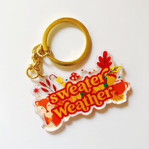 Sweater Weather Keychain | Autumn Keychain | Autumn Vibes | Sweater Weather Clear Acrylic Keychain