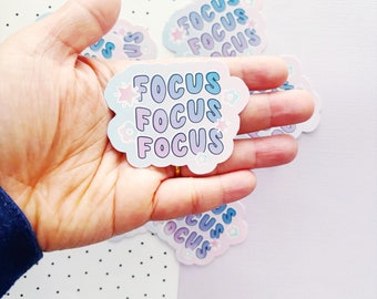 FOCUS ビニールステッカー | ADHD コレクションの一部 | 携帯電話ステッカー | ノートブックステッカー | 光沢のあるビニールステッカー