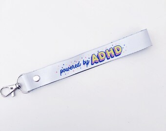 Powered by adhd | ADHD club lanyard | adhd club keychain | adhd awareness keychain | adhd mental health | mental health keychain