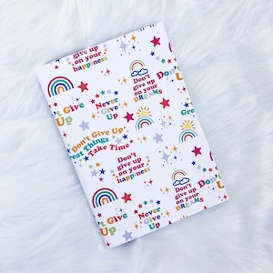 Don&#39;t Give Up Notebook | Handmade Notebook | Recycled Notebook | Motivation Notebook | Stationary | Encouraging Notebook
