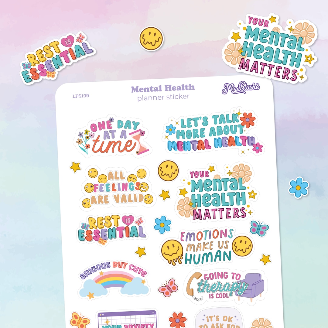 Vinyl Mental Health Sticker, Self Care Sticker, Mental Health Awareness ...