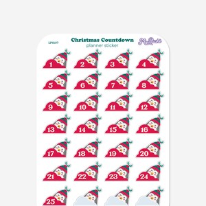 Christmas Countdown Planner Sticker | Christmas Set Sheet | Merry Christmas Sticker | Christmas Planner Sticker