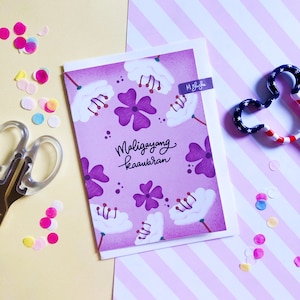 Maligayang Kaawaran Wenskaart | Pink Foil Wenskaart | Tagalog Verjaardagskaart | Happy Birthday Card | Verjaardag Wenskaart