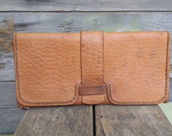 Vintage Woman Leather Bag, Distressed Leather Wallet, Leather Purse Bag, Large Wallet, Handbag, Clutch bag, Genuine Leather, Gift.