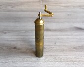 Vintage coffee grinder, Brass coffee mill, Turkish coffee grinder, Antique pepper mill, Spice grinder, Kitchen decor, Old grinder, Gift.