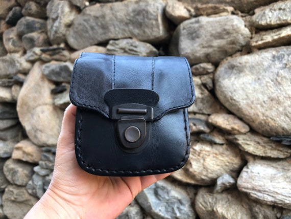 Vintage Leather Belt Pouch, Leather Belt Bag, Bel… - image 3