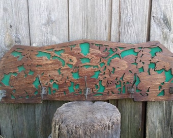 Vintage wooden wall hanger, Vintage peg rack, Cottage hanger, Clothes hanger, Coat rack, Vintage wooden hanger, Rustic coat rack, Home decor