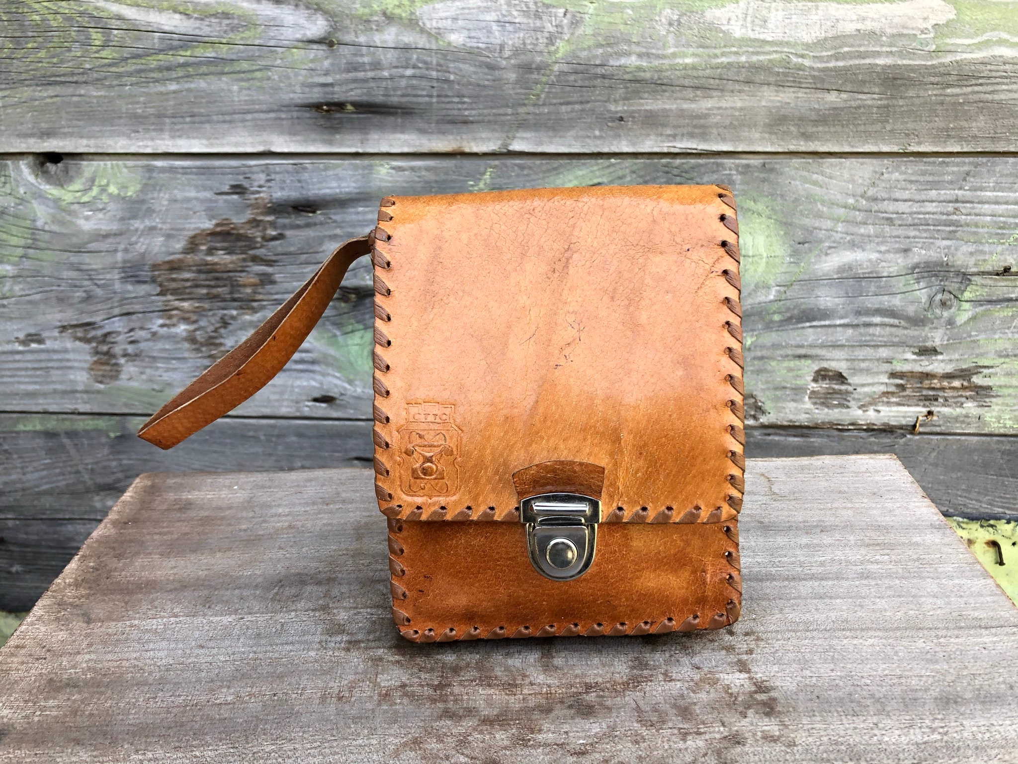 Vintage Leather Mens Wrist Bag, Wristlet Wallet, Wrist Pouch, Smart