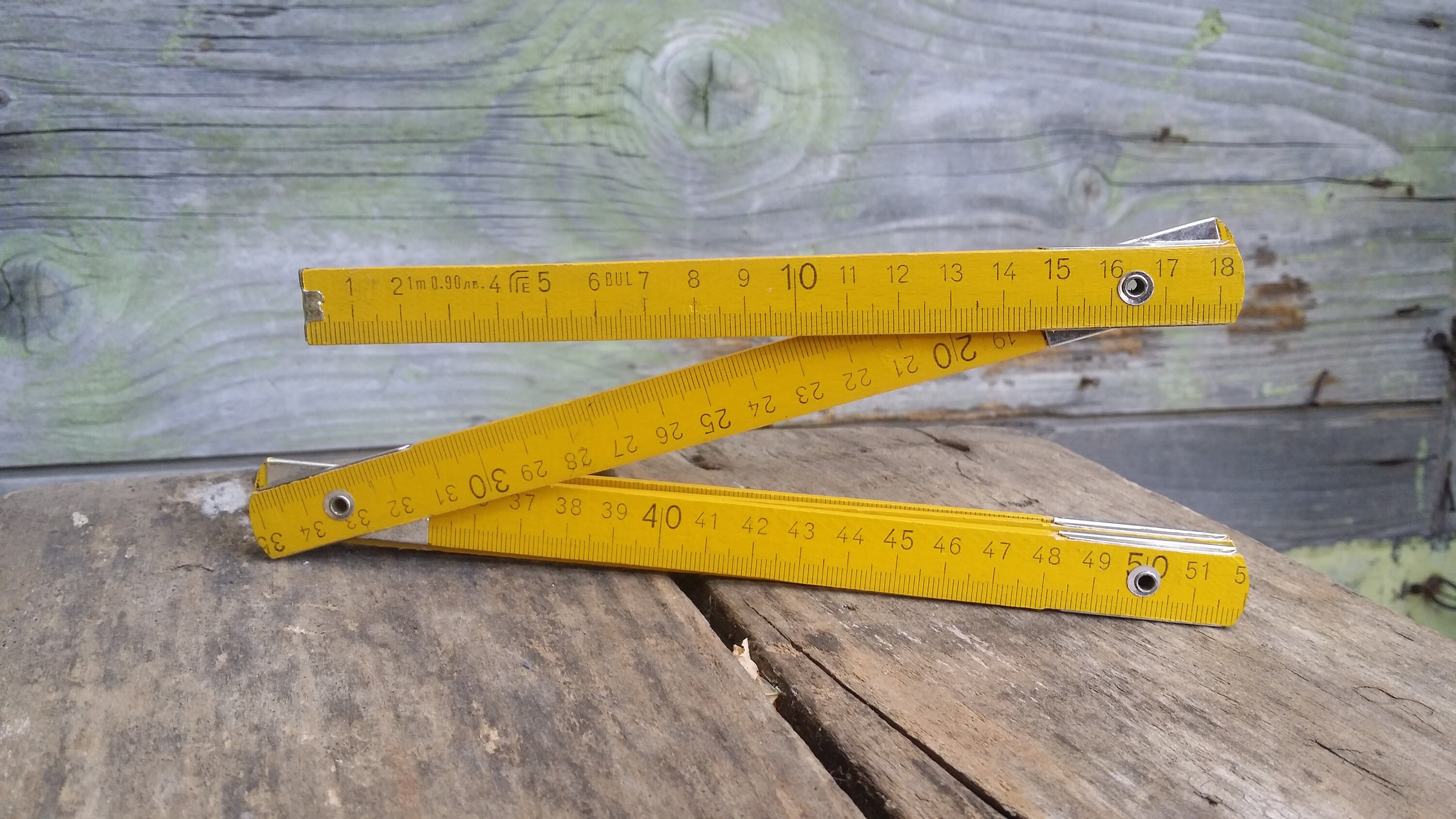 Vintage Measuring Stick, Yellow Carpenter Meter, Zig Zag Ruler, Extension  Rule, Yard Stick, Primitive Tool, Vintage Measure. 