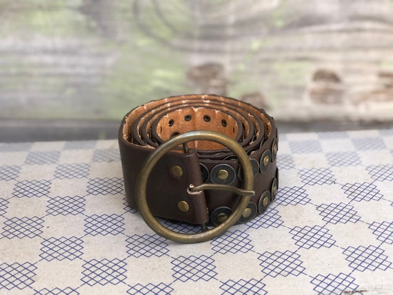 Vintage Leather Belt, Woman Brown Belt, Genuine L… - image 1