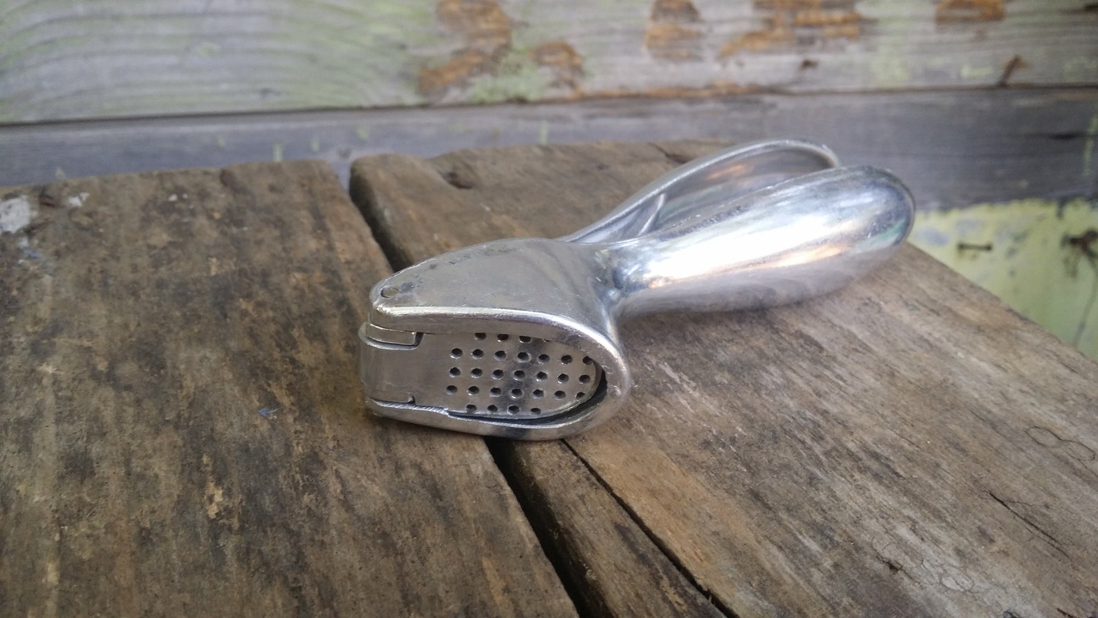 Vintage Garlic Press Metal Garlic Press Garlic Masher Etsy