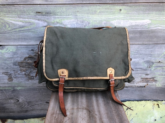 Vintage Canvas Bag, Messenger bag, Military Bag, H