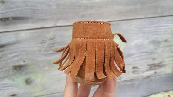 Vintage leather baby shoes, Baby leather moccasin… - image 7
