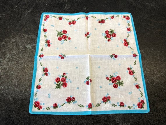 Vintage Floral Handkerchief, Set of 5, Flower Cot… - image 7