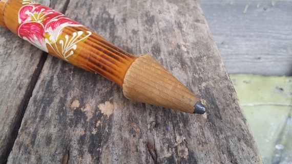 Vintage Big Pencil, Wooden Pencil, Large Pencil, Hand Painted Pencil,  Collectible Pencil, Office Decoration, Desk Decor, Gift. 