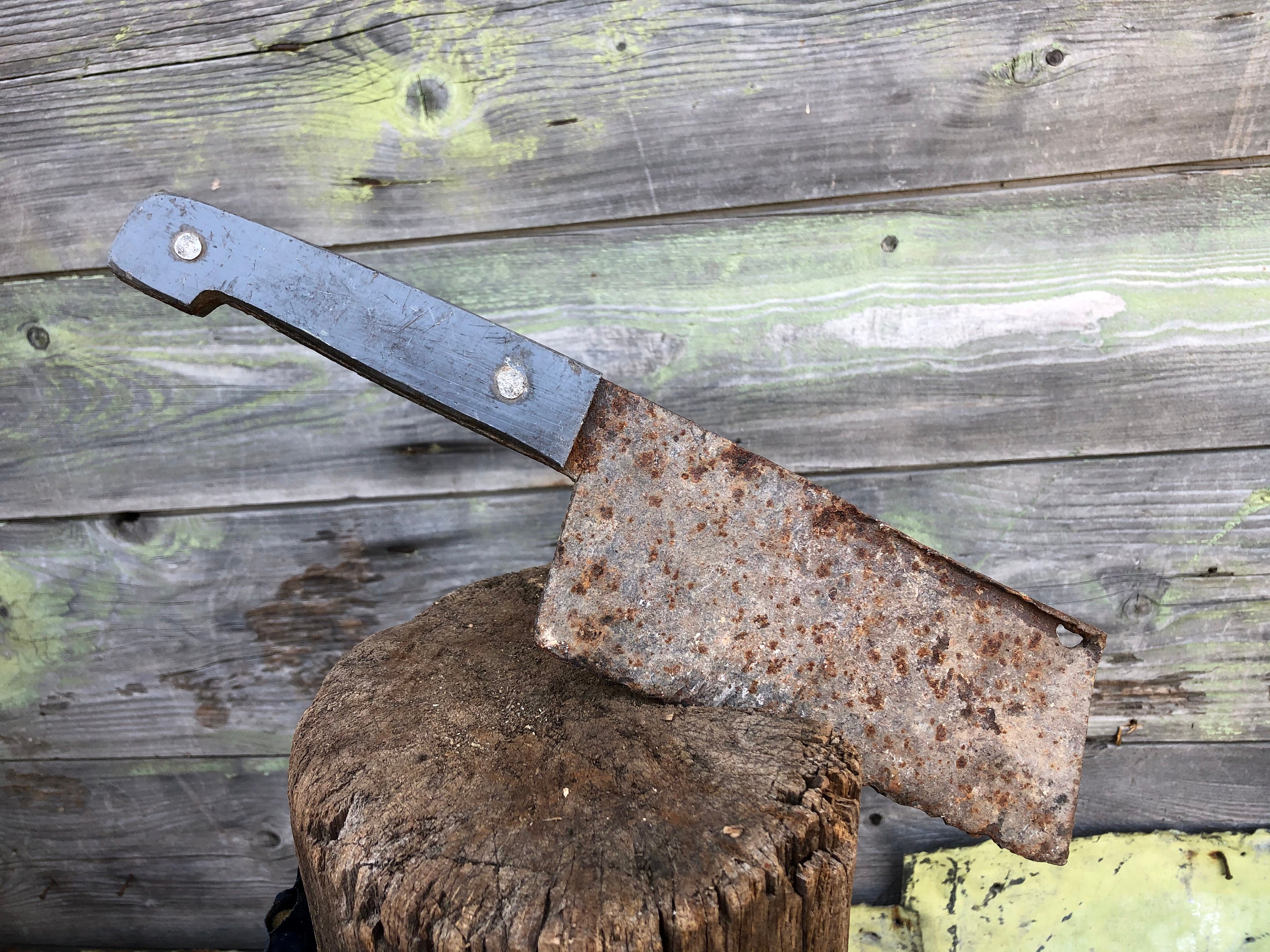 Vintage Cleaver Meat Cleaver Butcher's Knife Old Rusty Etsy