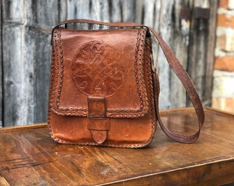 Vintage Leather Tote Bag, Distressed Crossbody Bag, Leather Bag, Brown Shoulder Bag, Messenger Bag, Clutch Bag, Leather Satchel.