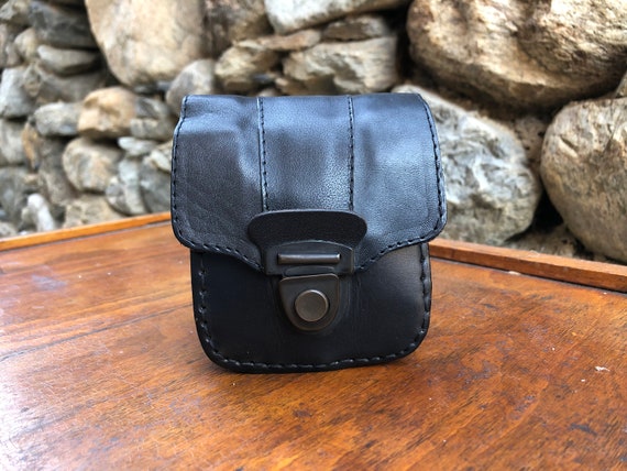 Vintage Leather Belt Pouch, Leather Belt Bag, Bel… - image 1