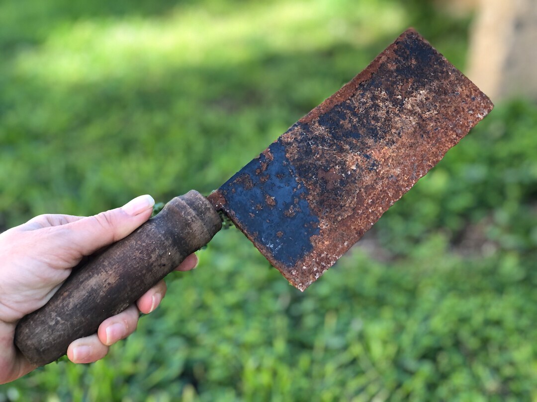 Vintage Cleaver, Meat Cleaver, Butcher's Knife, Old Rusty Cleaver