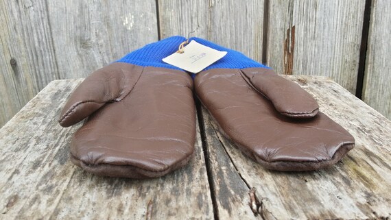 Vintage leather gloves, Winter gloves, Warm glove… - image 3