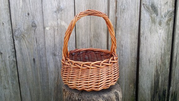 Vintage Wicker Basket For Decoration Storage Basket Cottage Etsy