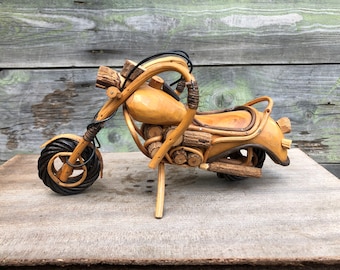 Vintage Motorcycle Model, Wooden Motorbike, Motor, Vintage Motorcycle, Wood Chopper, Handmade Motorcycle, Harley Davidson, Gift.