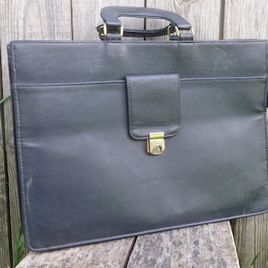 Vintage business bag , Briefcase, Messenger bag, Laptop bag, Office bag, Documents bag, Distressed leatherette bag, Portfolio, Black bag.